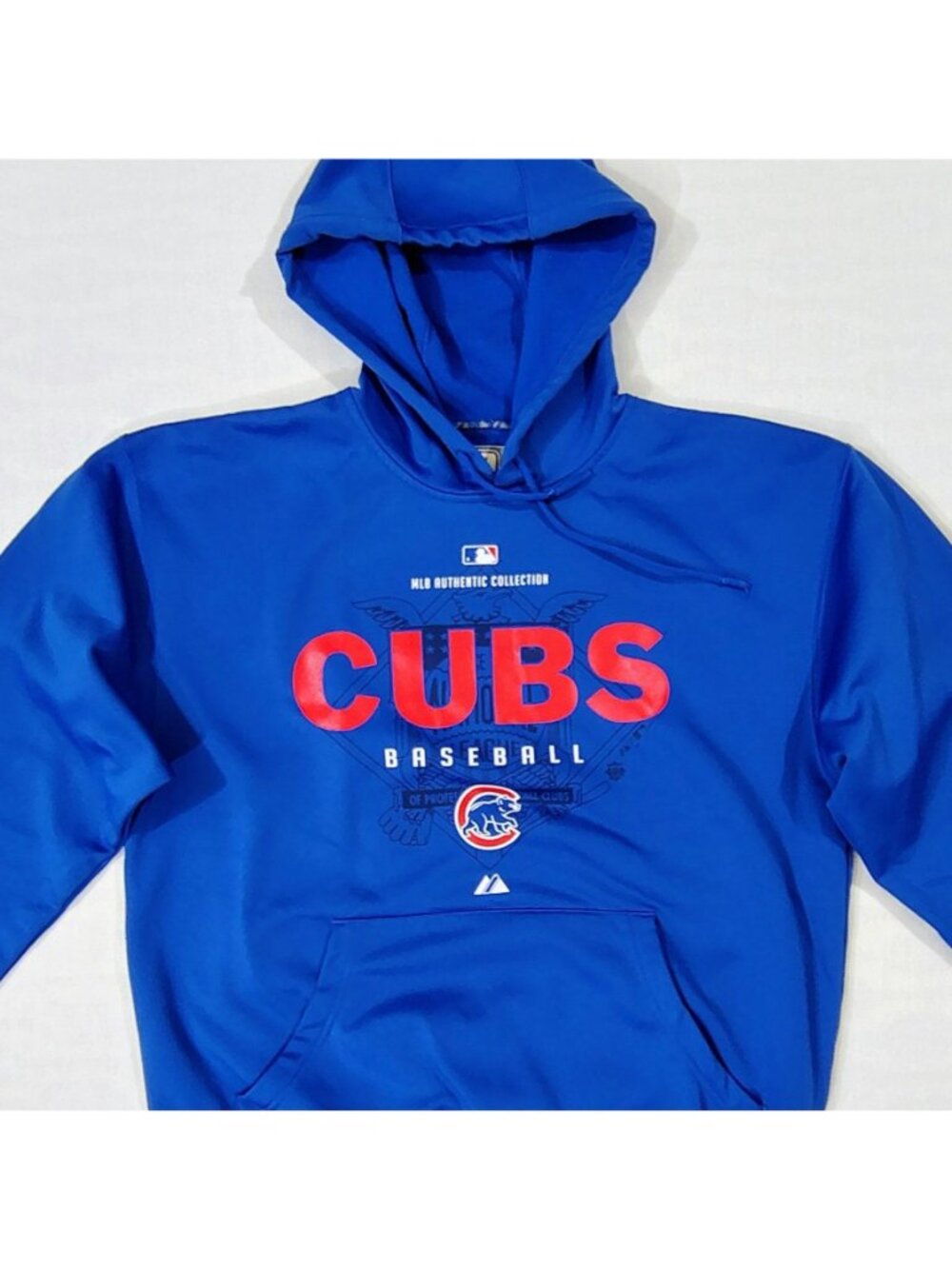 Chicago Cubs MLB Hoodie Sweatshirt Size M Majestic Therma Base Authentic Blue - Picture 4 of 14